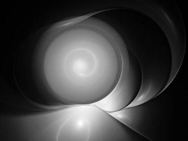 dijital soyut fraktal arkaplan bilgisayarda siyah ve beyaz olarak oluşturuldu.