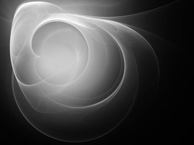 dijital soyut fraktal arkaplan bilgisayarda siyah ve beyaz olarak oluşturuldu.