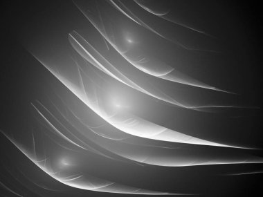 dijital soyut fraktal arkaplan bilgisayarda siyah ve beyaz olarak oluşturuldu.