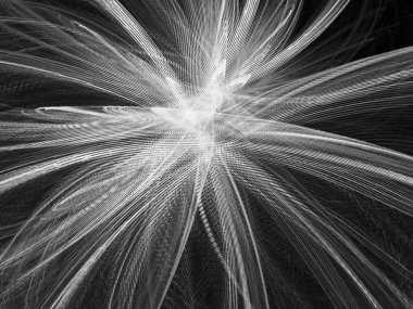 dijital soyut fraktal arkaplan bilgisayarda siyah ve beyaz olarak oluşturuldu.