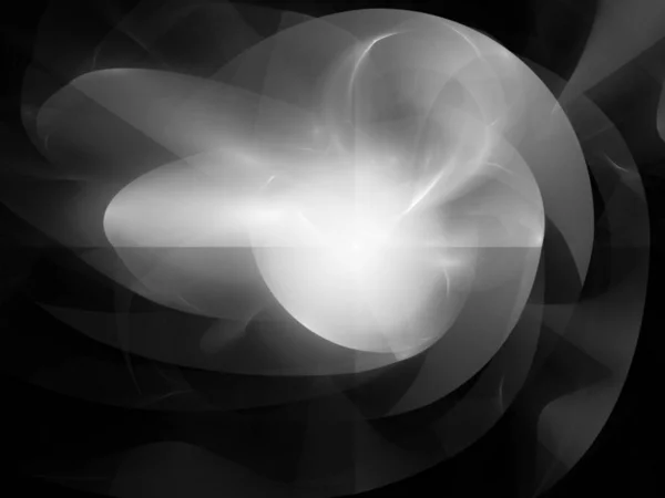 Digital Abstract Fractal Background Generated Computer Black White — Stock Photo, Image