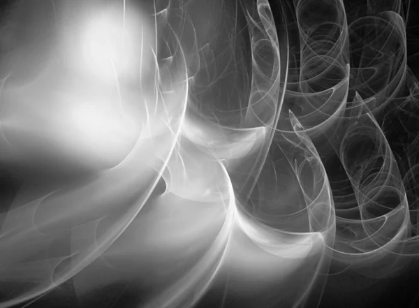 Digital Abstract Fractal Background Generated Computer Black White — Stock Photo, Image