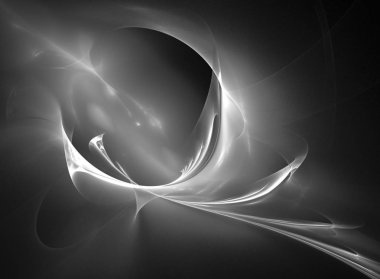 dijital soyut fraktal arkaplan bilgisayarda siyah ve beyaz olarak oluşturuldu.