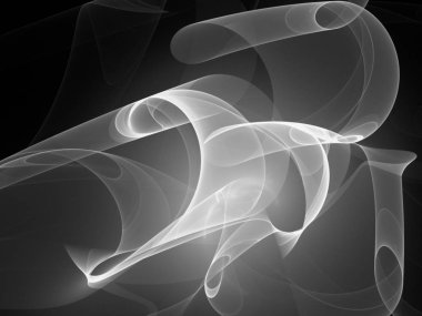 dijital soyut fraktal arkaplan bilgisayarda siyah ve beyaz olarak oluşturuldu.