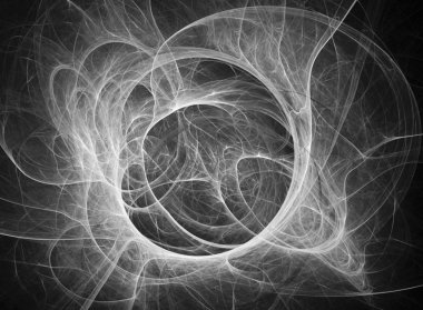 dijital soyut fraktal arkaplan bilgisayarda siyah ve beyaz olarak oluşturuldu.