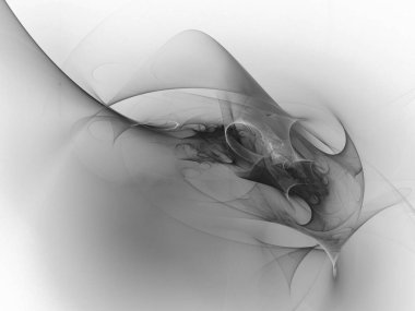 dijital soyut fraktal arkaplan bilgisayarda siyah ve beyaz olarak oluşturuldu.