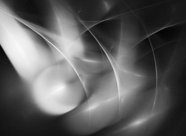 dijital soyut fraktal arkaplan bilgisayarda siyah ve beyaz olarak oluşturuldu.