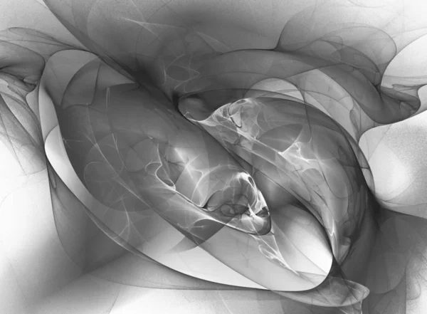 Digitaalinen Abstrakti Fraktaali Tausta Syntyy Tietokoneella Mustavalkoisena — kuvapankkivalokuva