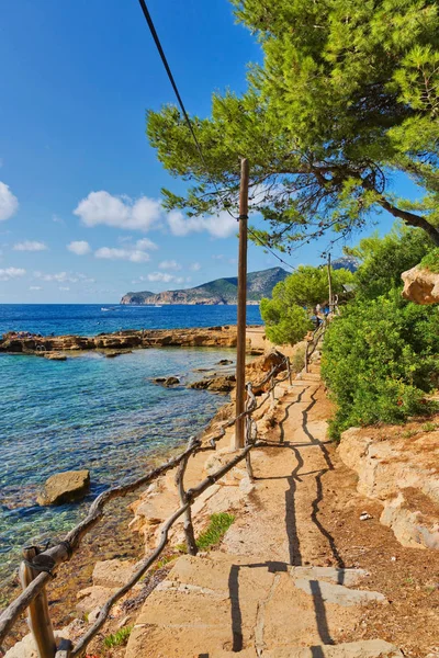 Rocky Path Small Sea Bay Mallorca Island Spain Mediterranean Sea — Stockfoto