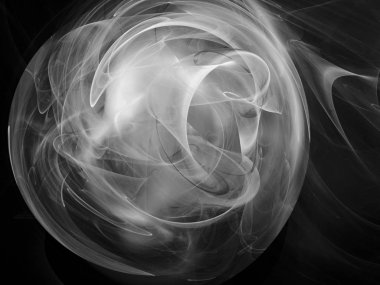 dijital soyut fraktal arkaplan bilgisayarda siyah ve beyaz olarak oluşturuldu.