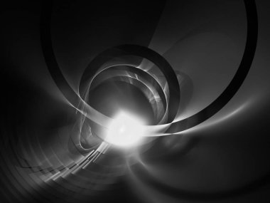 dijital soyut fraktal arkaplan bilgisayarda siyah ve beyaz olarak oluşturuldu.