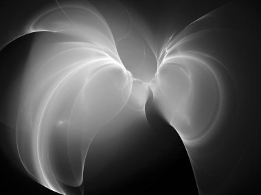 dijital soyut fraktal arkaplan bilgisayarda siyah ve beyaz olarak oluşturuldu.