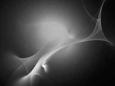 dijital soyut fraktal arkaplan bilgisayarda siyah ve beyaz olarak oluşturuldu.