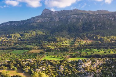 Vadi ve dağlar, Mallorca, Balear Adaları, İspanya ile manzara