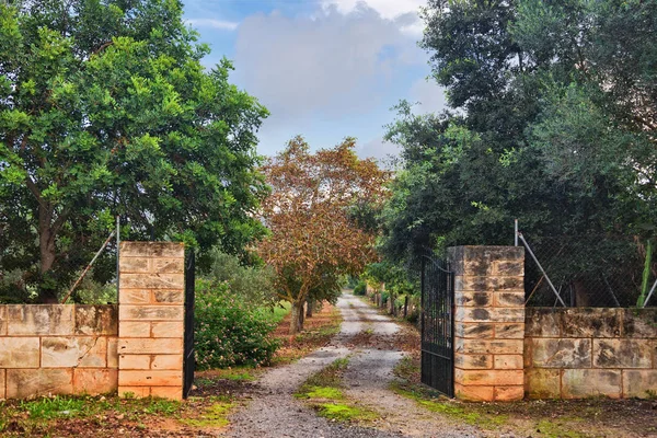 Zugang Einem Privaten Bauernhof Auf Mallorca Balearen Spanien — Stockfoto