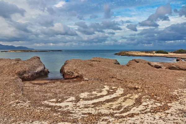 Берег Моря Рядом Пляжем Can Picafort Закате Майорка Балеарские Острова — стоковое фото