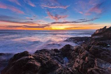 tropik sahil günbatımı.