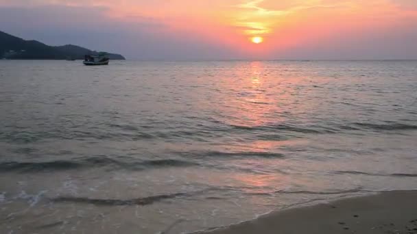 Plage Tropicale Beau Coucher Soleil Fond Naturel Plage Nai Yang — Video