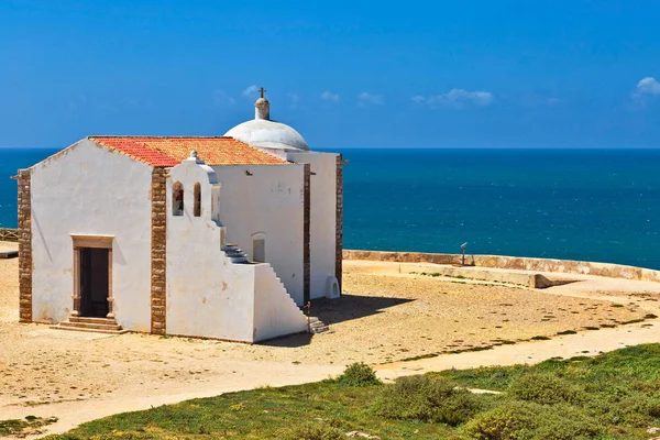 Kerk van onze-lieve-vrouw van genade in het fort van Sagres, Portugal — Stockfoto