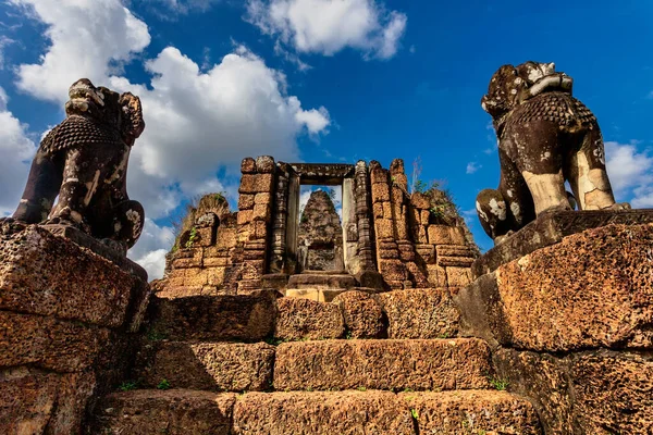 Antico Tempio Buddista Khmer Nel Complesso Angkor Wat Cambogia — Foto Stock