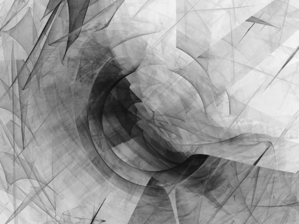 Digital Abstract Fractal Background Generated Computer Black White — Stock Photo, Image