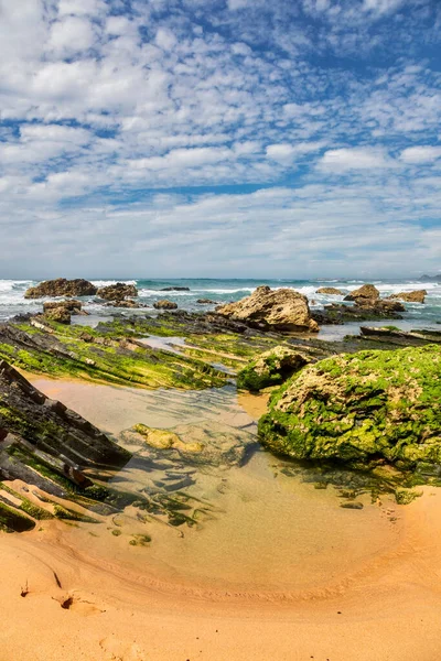 Widok Plażę Cordoama Zachodnie Wybrzeże Atlantyku Region Algarve Południe Portugalii — Zdjęcie stockowe