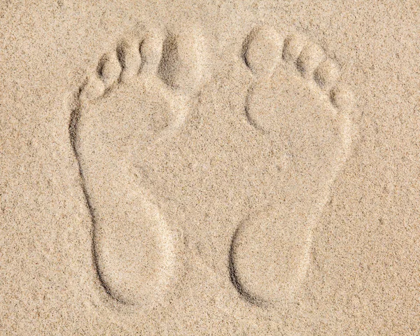 Due Impronte Sabbia Beach Vista Dall Alto — Foto Stock