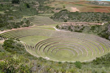 Antik Inca dairesel teraslar Moray tarım deneysel istasyonunda peru