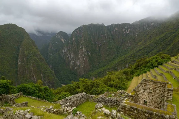 Yağmurlu Gün Macchu Picchu Peru — Stok fotoğraf