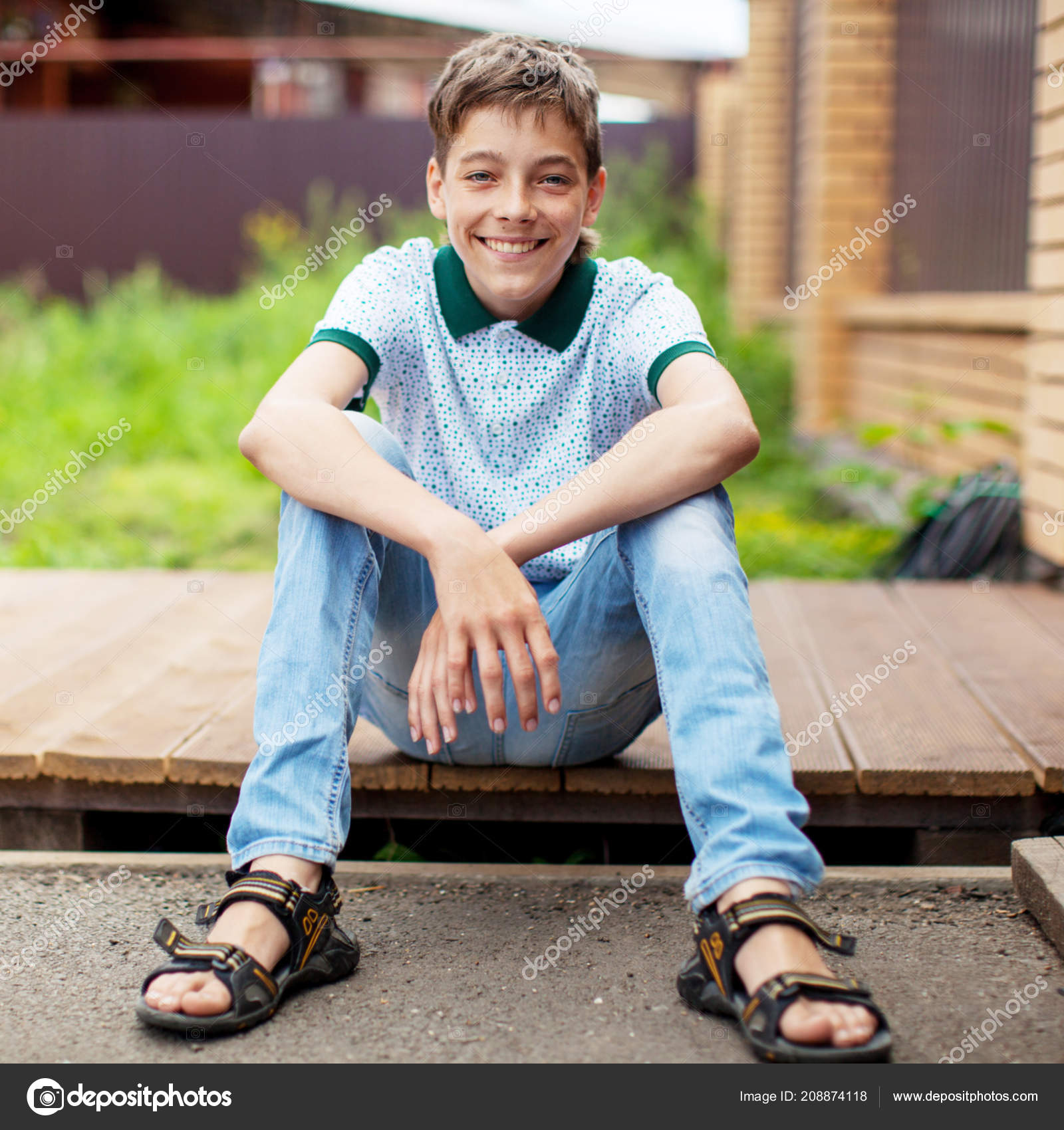 boys in sandals