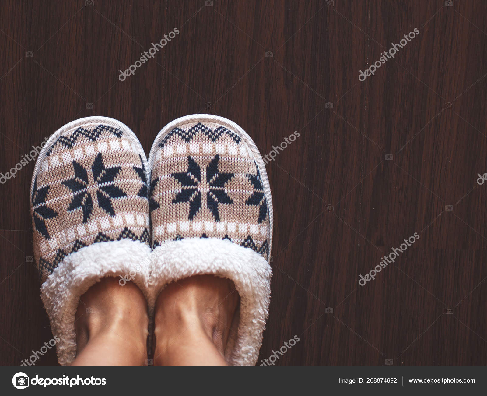 Slippers Floor Bedroom Soft Comfortable Home Slipper Stock
