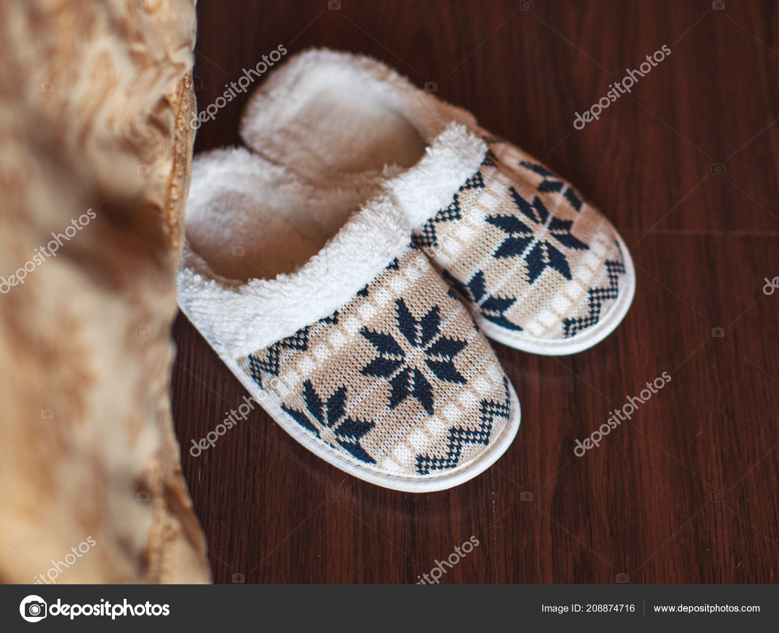 Slippers Floor Bedroom Soft Comfortable Home Slipper Stock