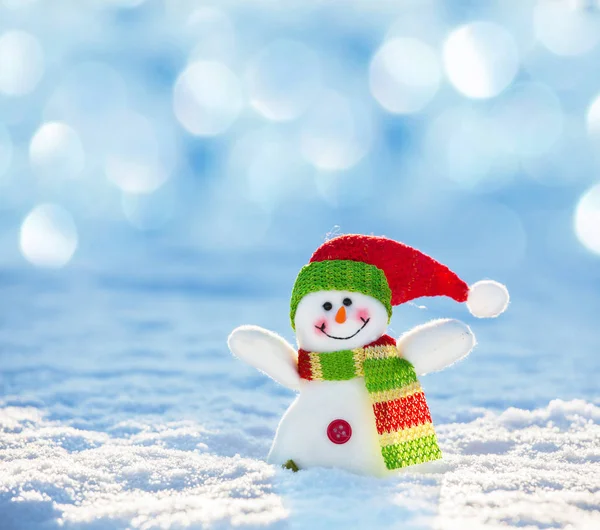 Snowman on snow — Stock Photo, Image