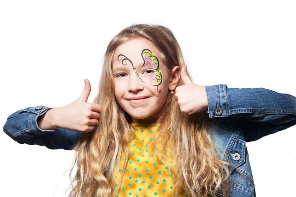 Girl with face painting — Stock Photo, Image