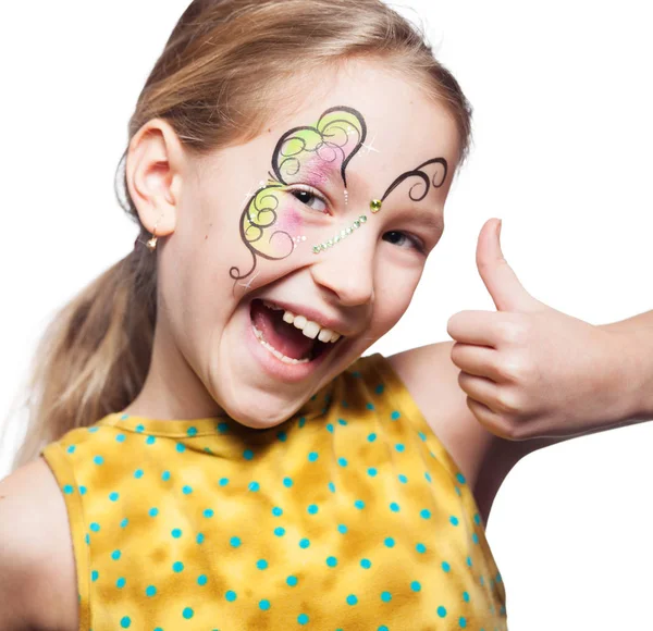 Girl with face painting — Stock Photo, Image