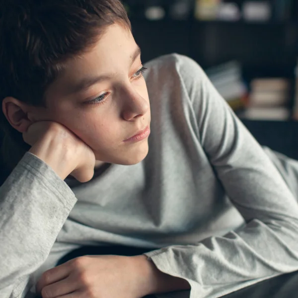 Sad teenager at home — Stock Photo, Image