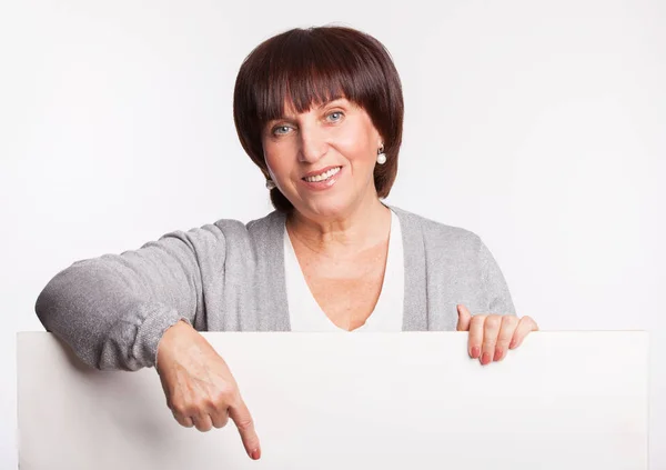 Woman holds a placard — Stock Photo, Image