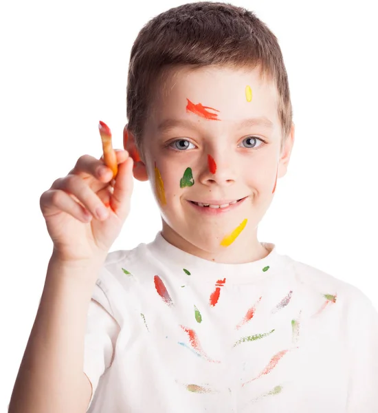 Child with paintbrush — Stock Photo, Image