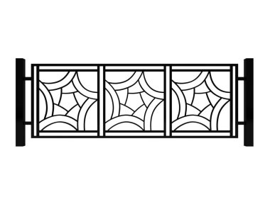 Geri tasarım siyah metal korkuluk render 3B model üzerinde beyaz zemin