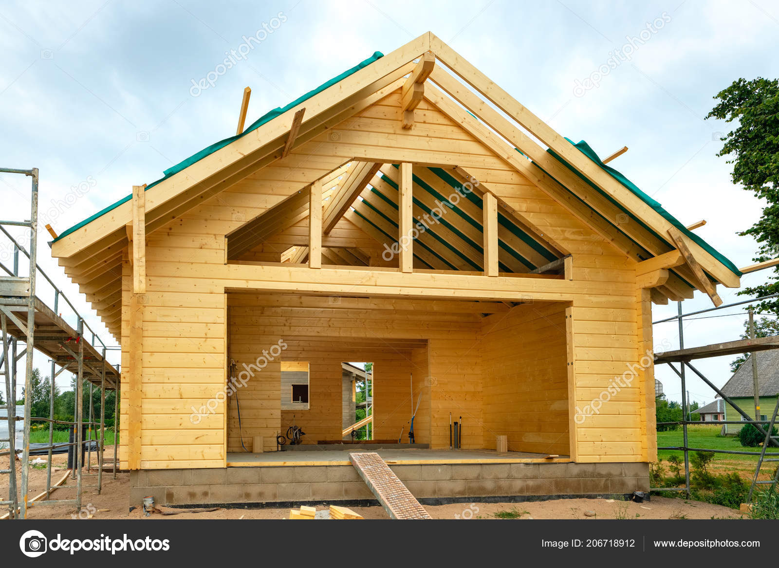 Frame Building Wooden House Estonia Europe Stock Photo by ©Arsty. 206718912