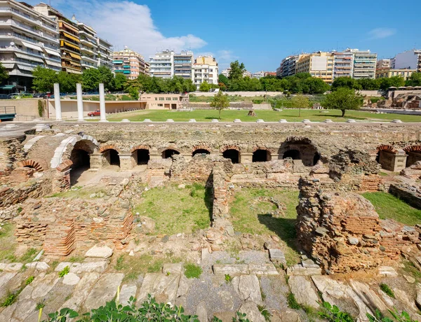 Ruínas Antiga Ágora Grega Mais Tarde Fórum Romano Tessalônica Macedónia — Fotografia de Stock