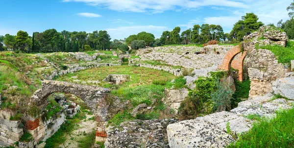Blick Auf Das Römische Amphitheater Anfiteatro Romano Von Syrakus Sizilien — Stockfoto