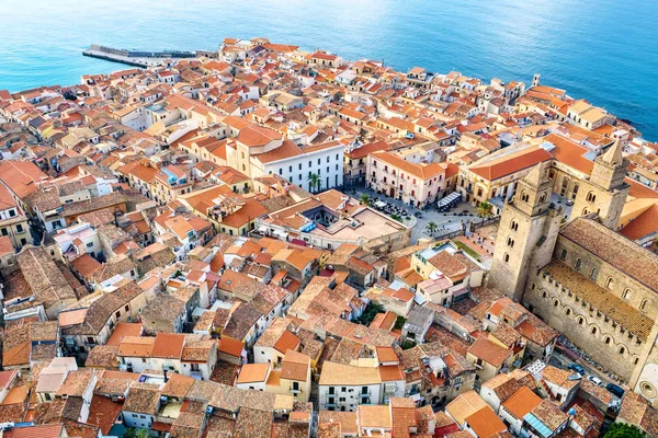 Telhado Vermelho Cidade Velha Cefalu Sicília Itália Europa — Fotografia de Stock