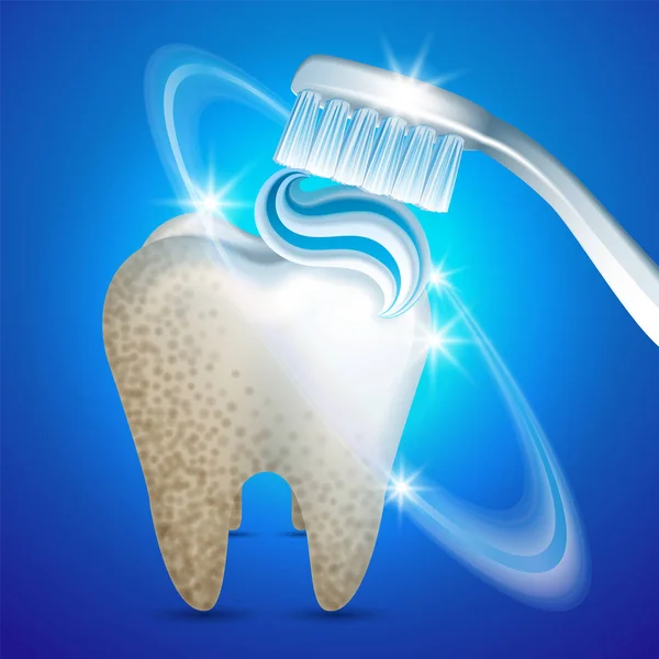 Векторная Иллюстрация Зубная Паста Концепция Отбеливания Зубов Лицензионные Стоковые Иллюстрации