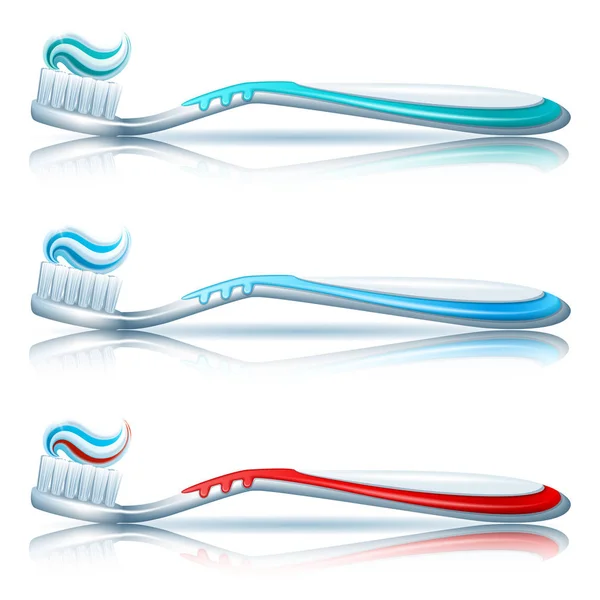 Vector Illustration Toothbrush Set White Background Vector Graphics