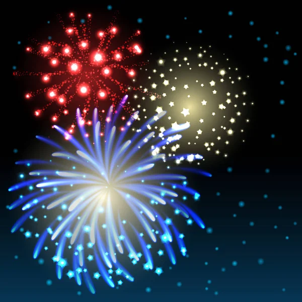 Vector Illustration Fireworks Sky Stock Vector