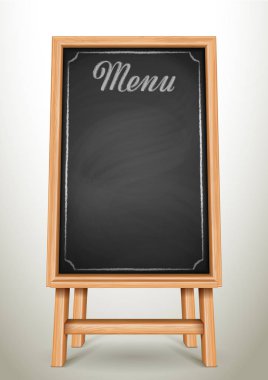 Vektör çizim - yazı tahtası üstünde yemek listesi