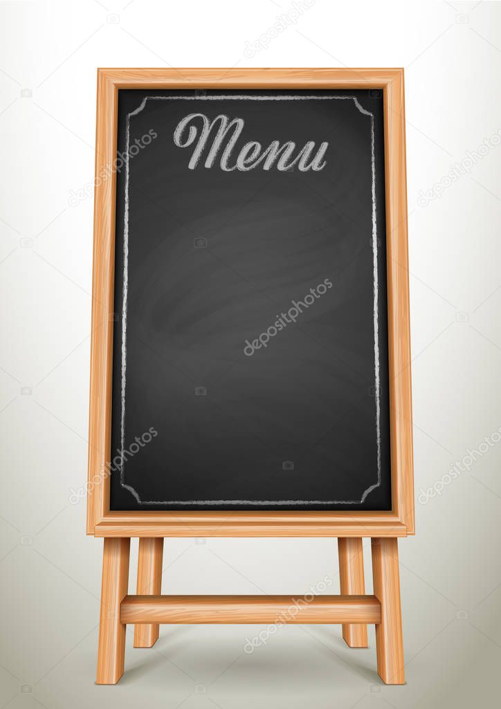 Vector illustration - menu on blackboard