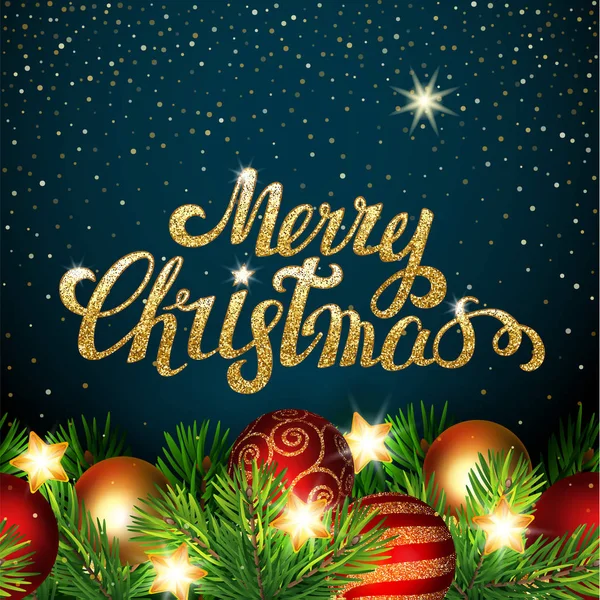 Vector Illustration Christmas Greeting Card Christmas Ornament Eps10 — Stock Vector