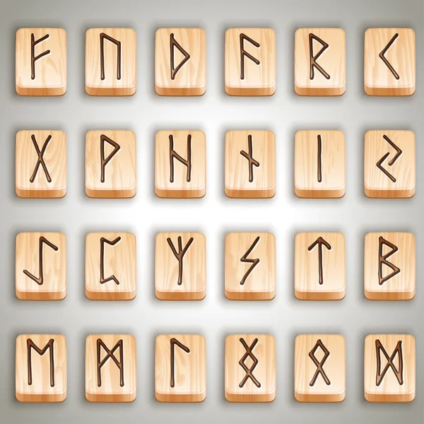Rune di legno scandinavo — Vettoriale Stock
